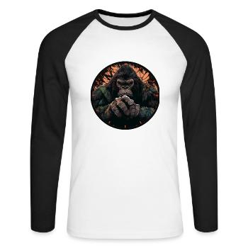 The Father - Unisex Long Sleeve Baseball T-Shirt - white/black - Front - Nik (191cm)