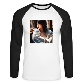 Lady - Unisex Long Sleeve Baseball T-Shirt - white/black - Front - Nik (191cm)