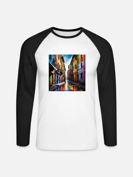 Fantastic Roads - Unisex Long Sleeve Baseball T-Shirt - white/black