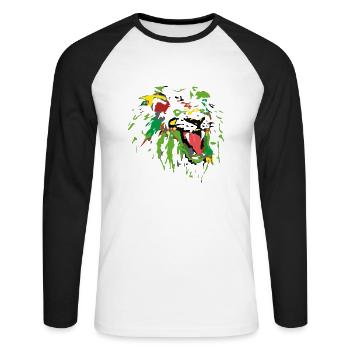 La légende des lions sauvages - T-shirt baseball manches longues Homme - blanc/noir - Devant - Nik (191cm)