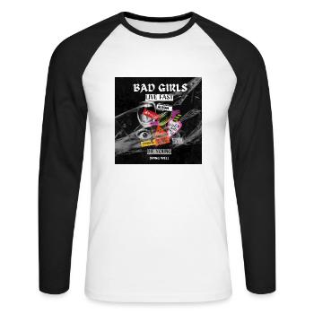 Bad Girls Die Young - Unisex Baseballshirt langarm - Weiß/Schwarz - Vorne - Nik (191cm)