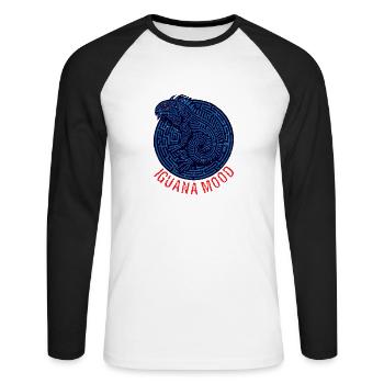 Iguana Mood - Unisex Long Sleeve Baseball T-Shirt - white/black - Front - Nik (191cm)