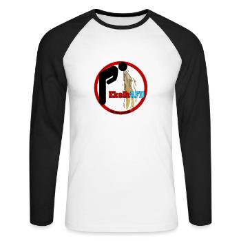 Ekelhafd Anti-AfD - Unisex Baseballshirt langarm - Weiß/Schwarz - Vorne - Nik (191cm)
