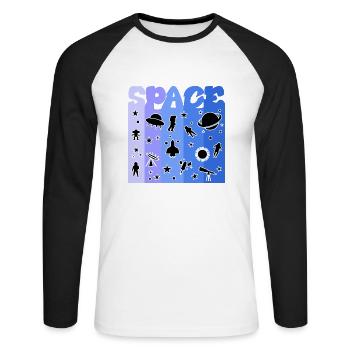Space, Astronaut, Space, Space - Unisex Long Sleeve Baseball T-Shirt - white/black - Front - Nik (191cm)