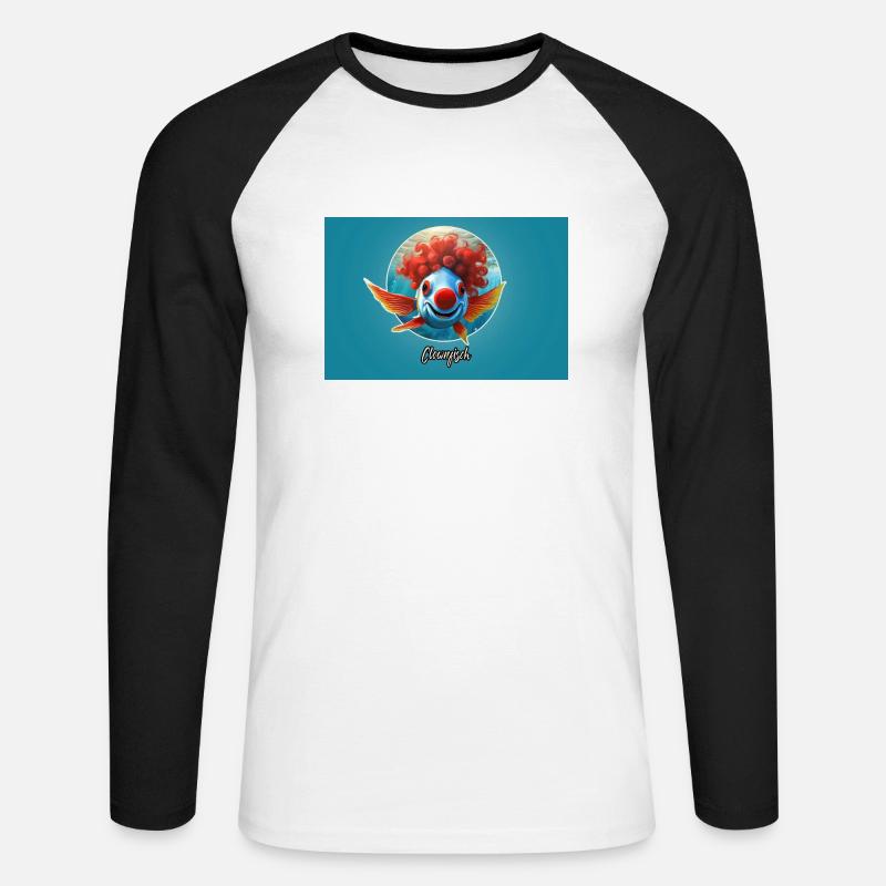 Pun ambiguous german expression - Clownfisch - Unisex Baseballshirt langarm - Weiß/Schwarz