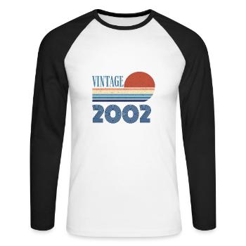 vintage 2002 - T-shirt baseball manches longues Homme - blanc/noir - Devant - Nik (191cm)