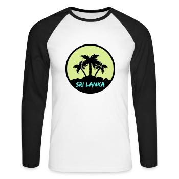 Sri Lanka - Unisex Long Sleeve Baseball T-Shirt - white/black - Front - Nik (191cm)