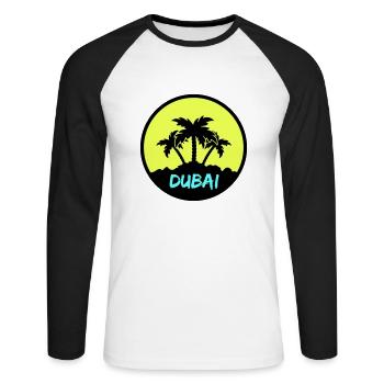 Dubai - Unisex Long Sleeve Baseball T-Shirt - white/black - Front - Nik (191cm)