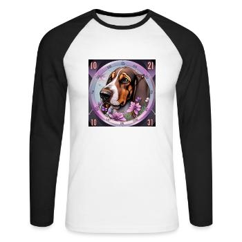 Immer bereit - Unisex Baseballshirt langarm - Weiß/Schwarz - Vorne - Nik (191cm)