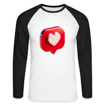 Heart - Love Message - Unisex Long Sleeve Baseball T-Shirt - white/black - Front - Nik (191cm)