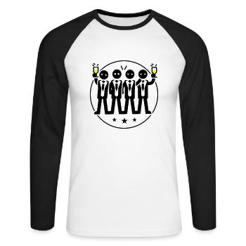 Bachelor Groom Team Bachelors - T-shirt baseball manches longues Homme - blanc/noir - Devant - Nik (191cm)