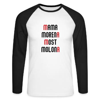 Mama Morena most molona - T-shirt baseball manches longues Homme - blanc/noir - Devant - Nik (191cm)