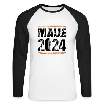 Devis Malle 2024 - T-shirt baseball manches longues Homme - blanc/noir - Devant - Nik (191cm)