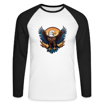 Aigle - T-shirt baseball manches longues Homme - blanc/noir - Devant - Nik (191cm)