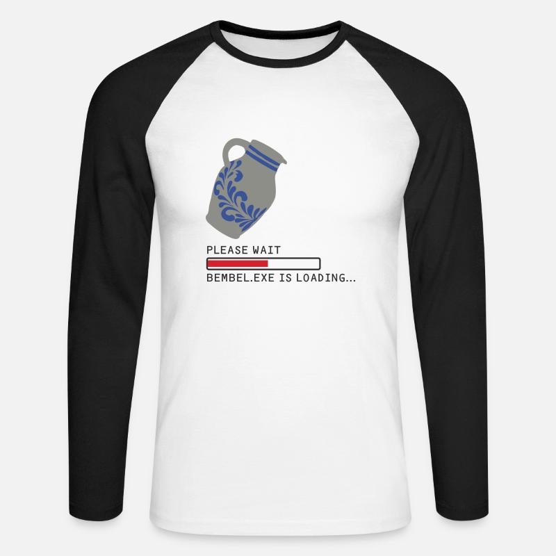 Bembel EXE Loading - Unisex Baseballshirt langarm - Weiß/Schwarz
