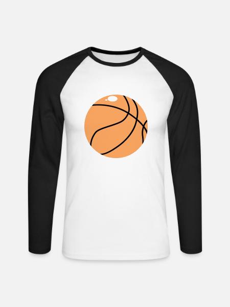 Basket-ball - T-shirt baseball manches longues Homme - blanc/noir