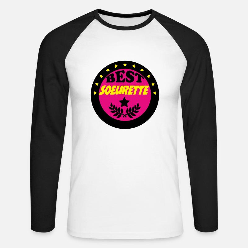 BESTE SCHWESTER - Unisex Baseballshirt langarm - Weiß/Schwarz