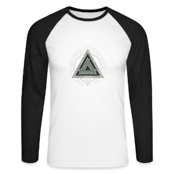 Triquetra - Unisex Long Sleeve Baseball T-Shirt - white/black - Front - Nik (191cm)