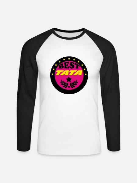 BEST TATA - T-shirt baseball manches longues Homme - blanc/noir