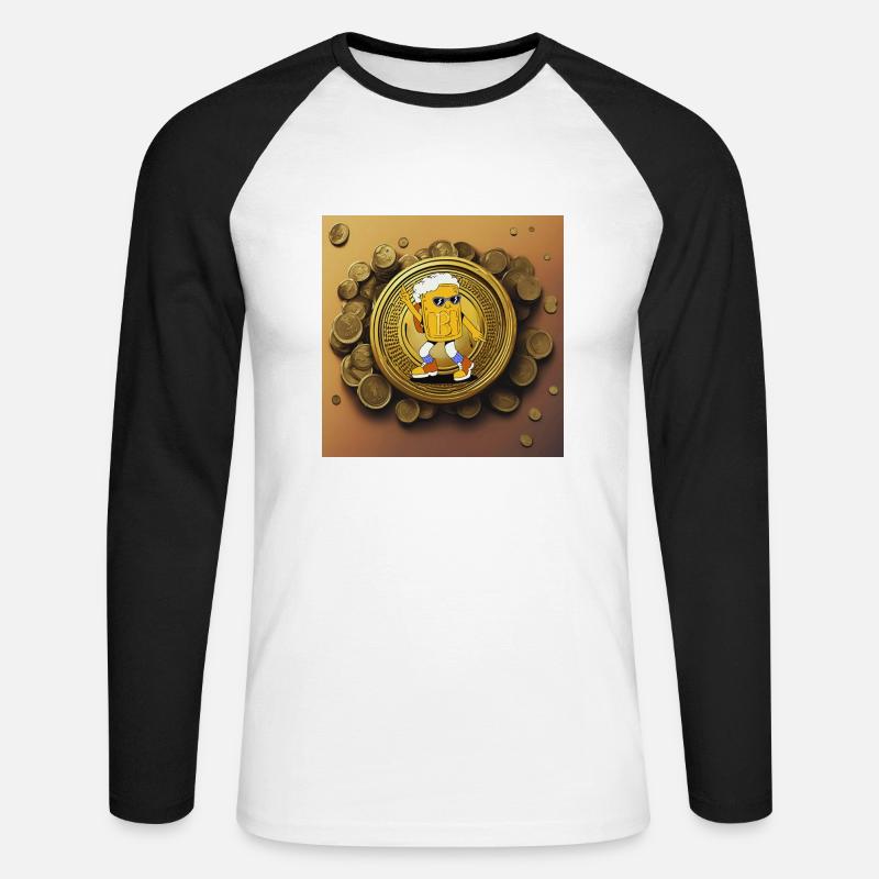 Dancing Beerman - Unisex Baseballshirt langarm - Weiß/Schwarz