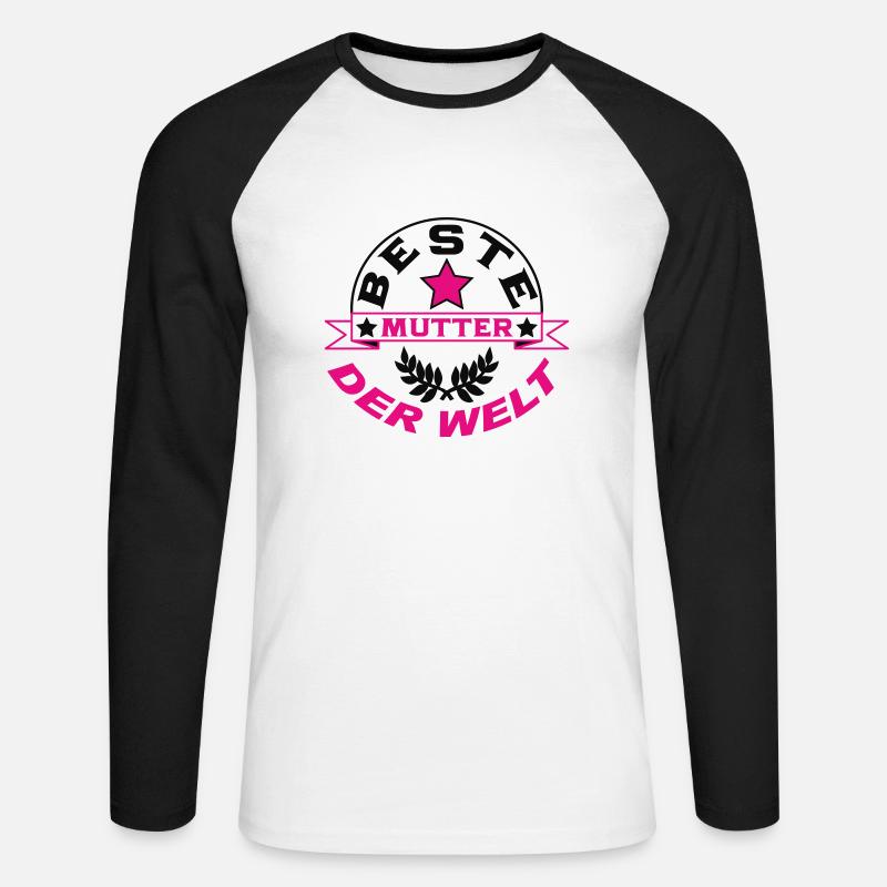 BESTE MUTTER DER WELT - Unisex Baseballshirt langarm - Weiß/Schwarz