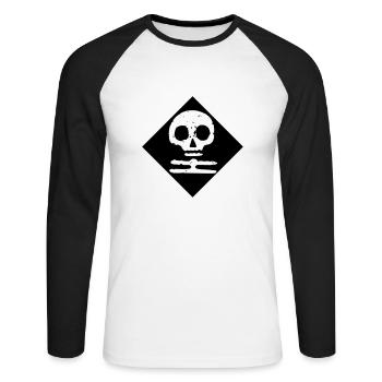 White Death Finland - Unisex Long Sleeve Baseball T-Shirt - white/black - Front - Nik (191cm)