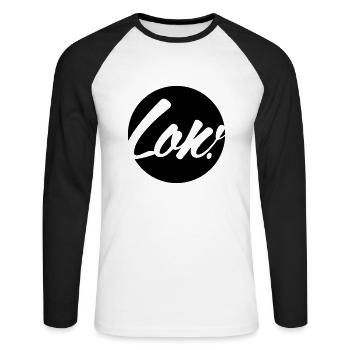 low kreis circle - Unisex Baseballshirt langarm - Weiß/Schwarz - Vorne - Nik (191cm)
