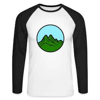Montagnes 2 - T-shirt baseball manches longues Homme - blanc/noir - Devant - Nik (191cm)