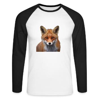 Renard - T-shirt baseball manches longues Homme - blanc/noir - Devant - Nik (191cm)