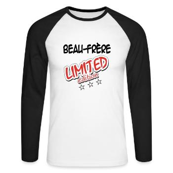 Schwager LIMITIERTE AUFLAGE - Unisex Baseballshirt langarm - Weiß/Schwarz - Vorne - Nik (191cm)
