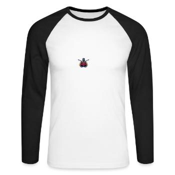 battement de cœur soudeur - T-shirt baseball manches longues Homme - blanc/noir - Devant - Nik (191cm)