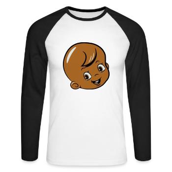 Happy baby laughing with shining eyes - Unisex Long Sleeve Baseball T-Shirt - white/black - Front - Nik (191cm)