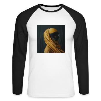 AP Portrait surréaliste 2 août 2024 - T-shirt baseball manches longues Homme - blanc/noir - Devant - Nik (191cm)