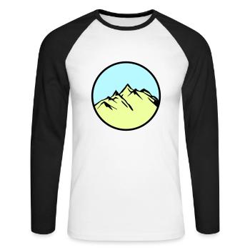 mountains mountains - Unisex Long Sleeve Baseball T-Shirt - white/black - Front - Nik (191cm)