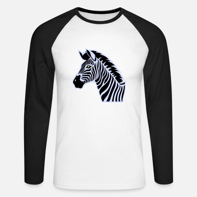 zebra - Unisex Baseballshirt langarm - Weiß/Schwarz