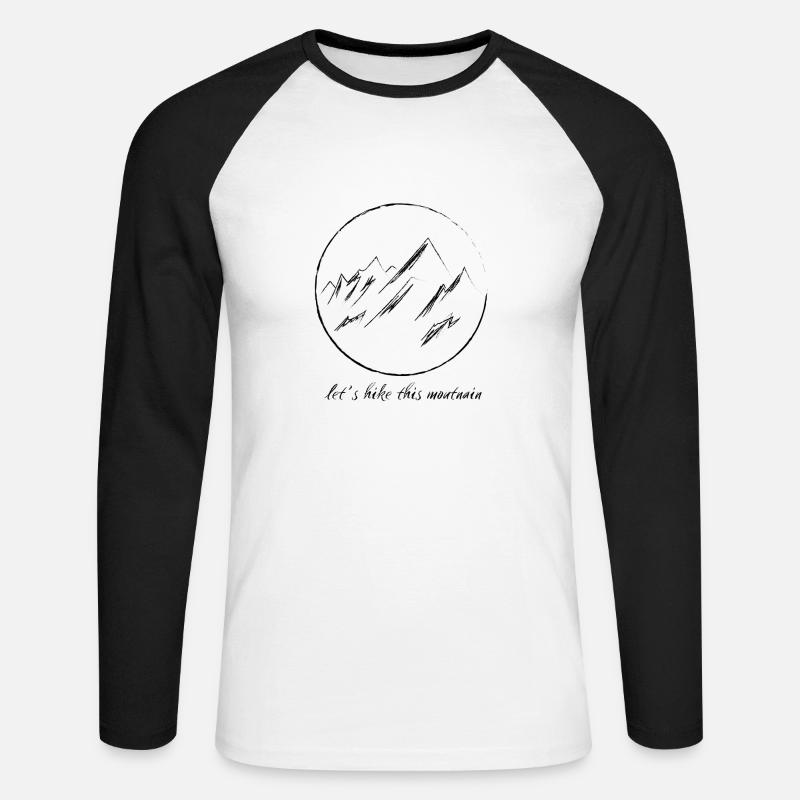 Berg / let's hike this mountain - Unisex Baseballshirt langarm - Weiß/Schwarz