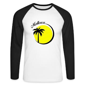 Majorca - Unisex Long Sleeve Baseball T-Shirt - white/black - Front - Nik (191cm)