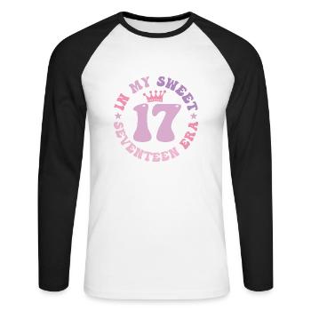In My Sweet Seventeen Era 17th Birthday 17th - Unisex Long Sleeve Baseball T-Shirt - white/black - Front - Nik (191cm)