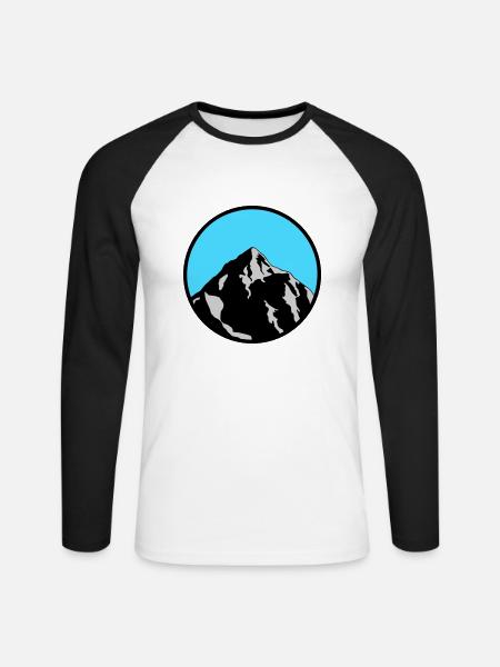 mountain - Unisex Long Sleeve Baseball T-Shirt - white/black