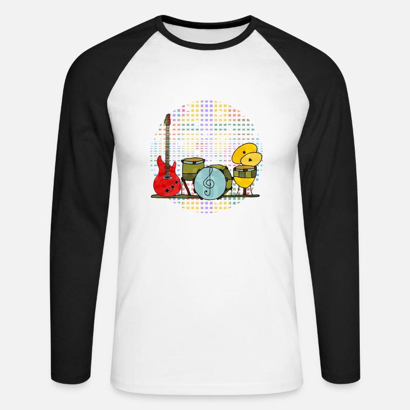 Strumenti musicali - Maglia da baseball a manica lunga da uomo - bianco/nero