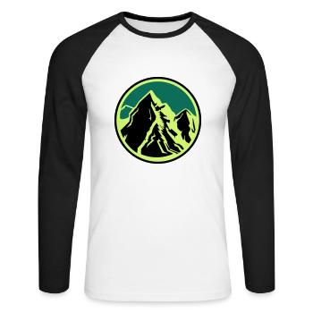 Montagnes Montagnes - T-shirt baseball manches longues Homme - blanc/noir - Devant - Nik (191cm)