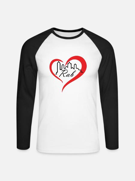 Rab Vibes – Pure Inselmagie - Unisex Baseballshirt langarm - Weiß/Schwarz
