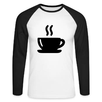 Coffee Mug - Unisex Long Sleeve Baseball T-Shirt - white/black - Front - Nik (191cm)