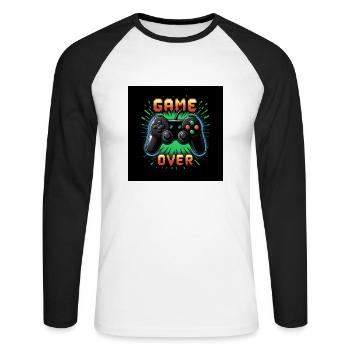 Manette Gaming Gaming Play Gift Gamer - T-shirt baseball manches longues Homme - blanc/noir - Devant - Nik (191cm)