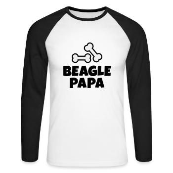 Beagle Papa - Unisex Baseballshirt langarm - Weiß/Schwarz - Vorne - Nik (191cm)