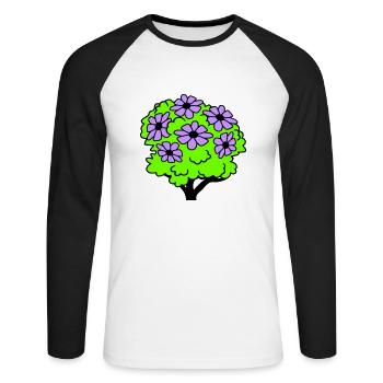 Jolie 6 Fleurs Arbuste Arbuste Fleurs Plante - T-shirt baseball manches longues Homme - blanc/noir - Devant - Nik (191cm)