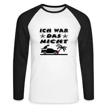 Auto - Unisex Baseballshirt langarm - Weiß/Schwarz - Vorne - Nik (191cm)