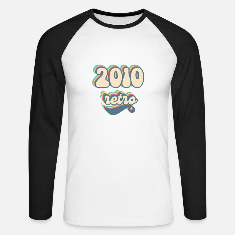 2010 Retro Geschenkidee - Unisex Baseballshirt langarm - Weiß/Schwarz