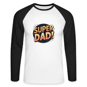 GIFT FOR DAD - Unisex Long Sleeve Baseball T-Shirt - white/black - Front - Nik (191cm)