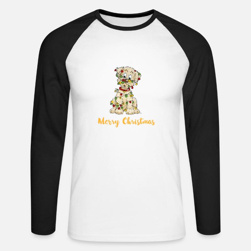 Lichterkette 1 2 - Unisex Baseballshirt langarm - Weiß/Schwarz